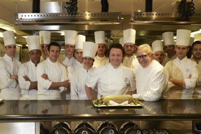 Tom Kitchin & Alaine Ducasse with Ramsay's Haggis